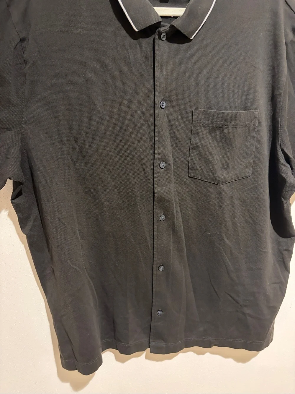 Banana Republic Men's Luxury-Touch Pique Resort Shirt Heathland Brown Size XL